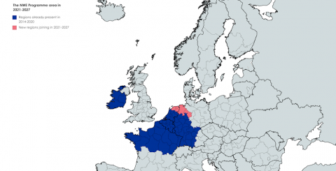 Carte Interreg Europe du Nord-Ouest 2021-2027